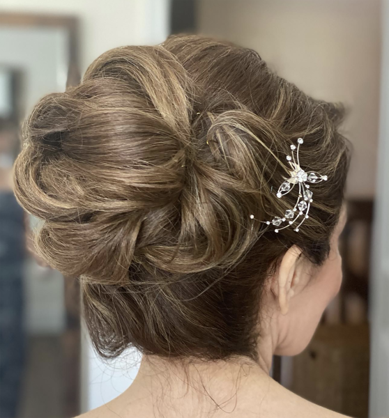 Bridal Updo Hairstyle with sequins