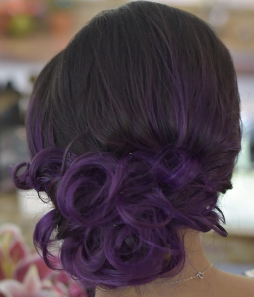 Bridal Updo Purple Hairstyle